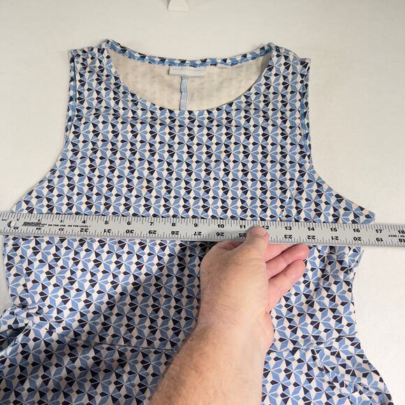 New York & Company Sun Dress Woman's Medium Sleeveless Blue Geometric All Over - Picture 6 of 12
